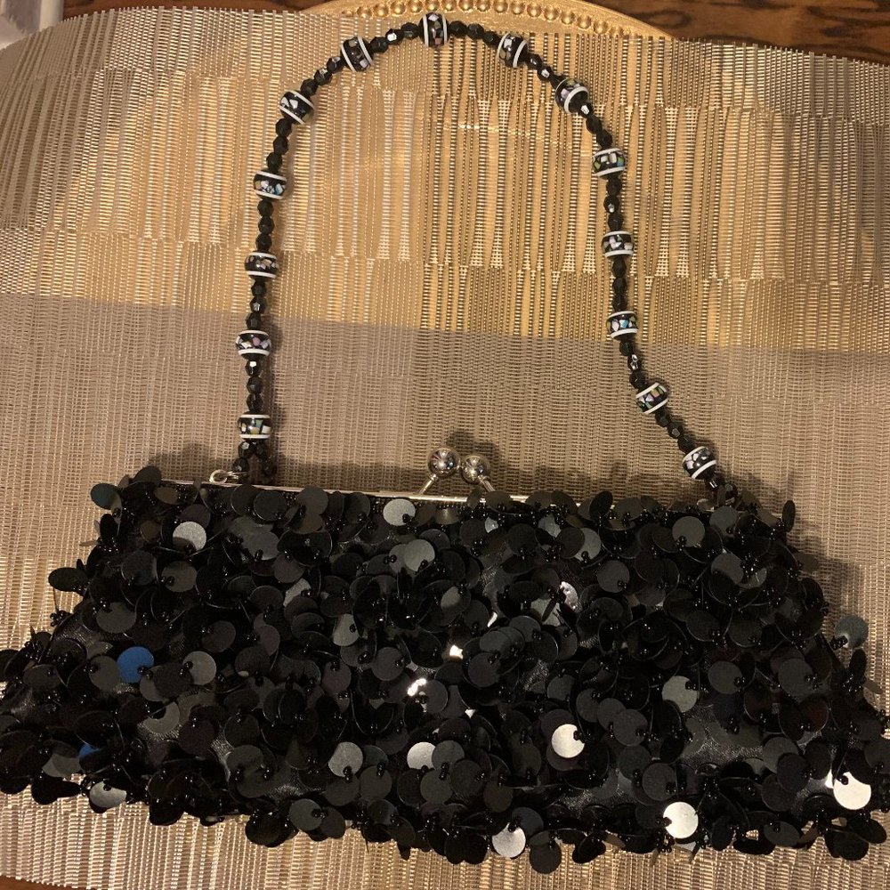 Black Sequin Purse